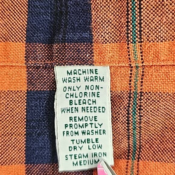Lauren Ralph Lauren Mens Sz XL Orange Plaid Logo Button Down Long Sleeve Shirt - Picture 7 of 11